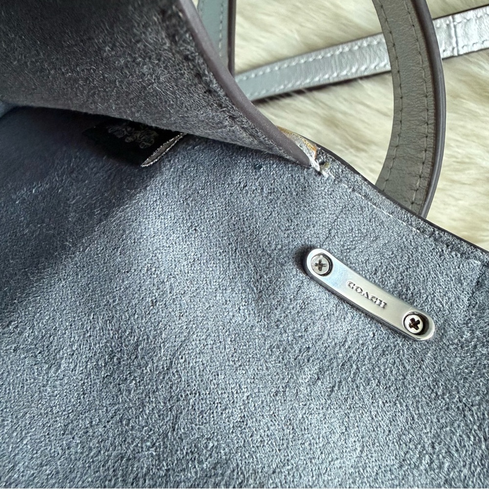 Coach Morgan Square Silver Glitter Crossbody Bag - Picture 14 of 15